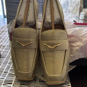 Vince Camuto Metallic Gold Espadrille Loafers